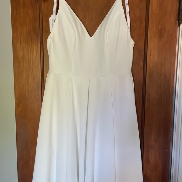 David's Bridal Cream Strapless Dress - Picture 1 of 3